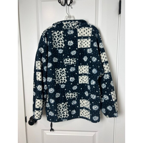 POLAR FORCE WHITE BLUE OVERSIZED FLEECE VTG SIZE MEDIUM - Picture 5 of 9